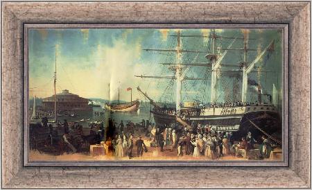 framed  Samuel Bell Waugh The Bay and Harbor of New York, Ta3071-1